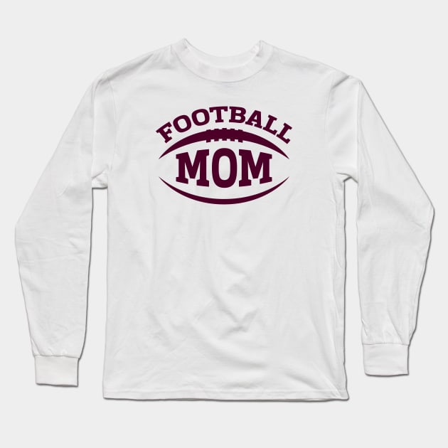 Football Mom (Maroon) Long Sleeve T-Shirt by TeeSwagUniverse